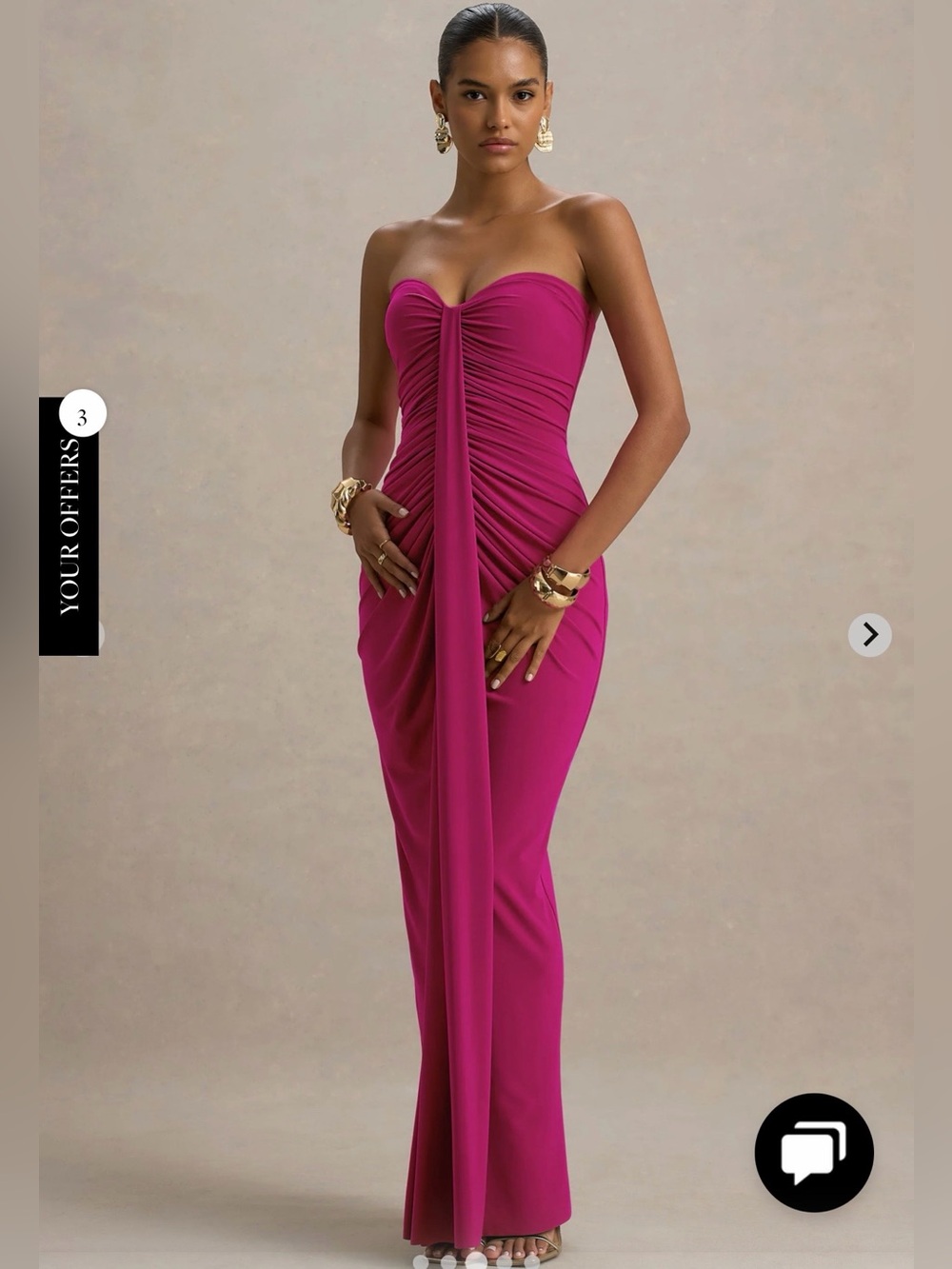 Club L London Ali Dress in Hot Pink